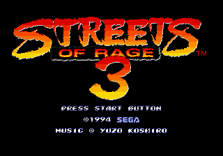 Заставка игры Streets of Rage 3